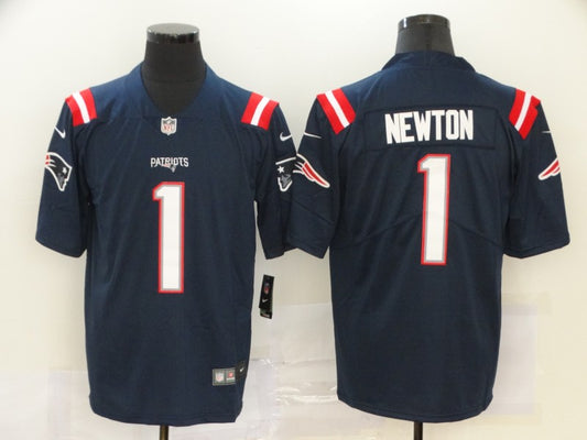 Men's New England Patriots Cam Newton #1 Navy Game Player Jersey1