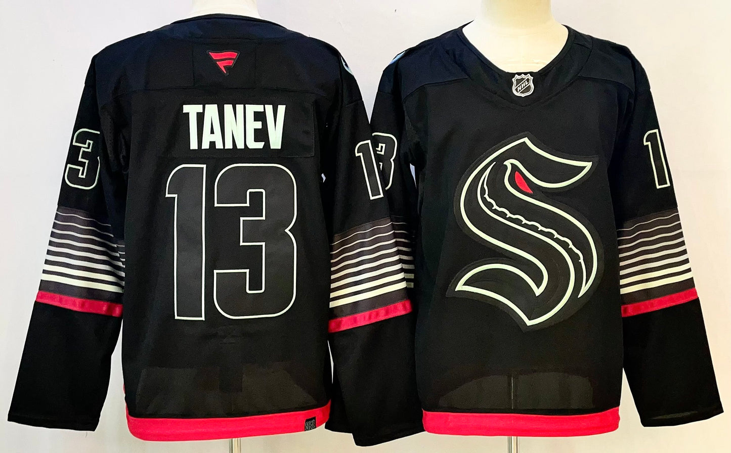 Men's Seattle Kraken Brandon Tanev #13 Black Alternate Premium Player Jersey