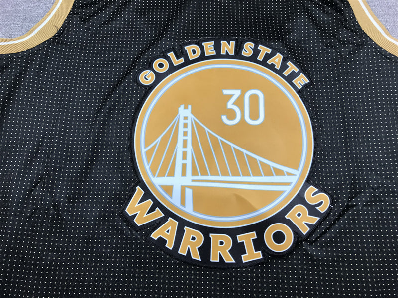 Men's Golden State Warriors Stephen Curry #30 Black Select Series Swingman Jersey1