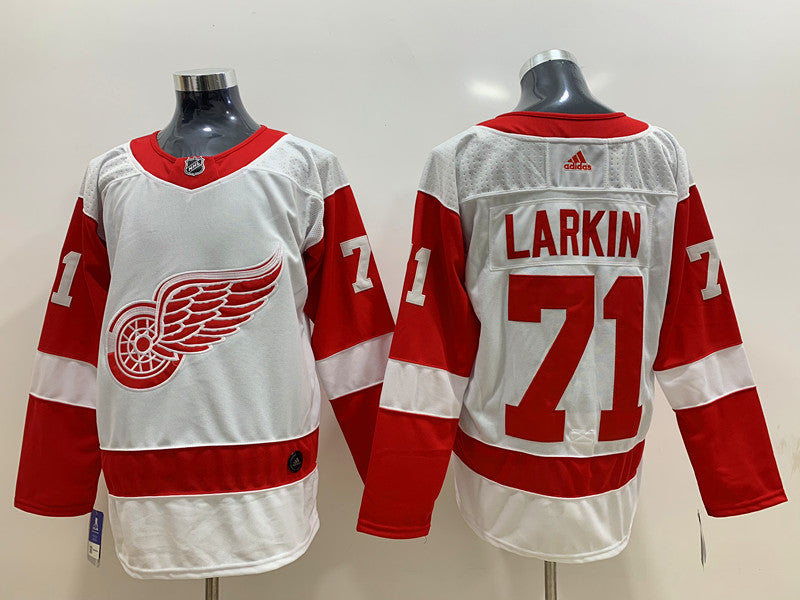 Men's Detroit Red Wings Dylan Larkin #71 White Breakaway Jersey1