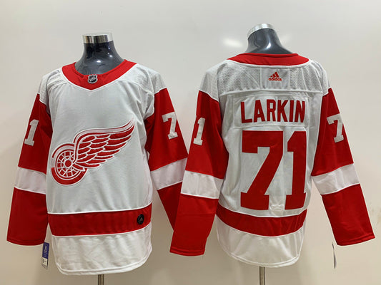 Men's Detroit Red Wings Dylan Larkin #71 White Breakaway Jersey1