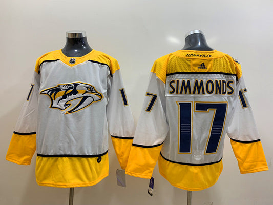 Men's Nashville Predators Wayne Simmonds #17 White Breakaway Jersey1