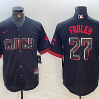Men's Cincinnati Reds Jake Fraley #27 Black City Connect Replica Player Jersey1