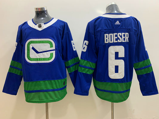 Men's Vancouver Canucks Brock Boeser #6 Blue Breakaway Jersey1