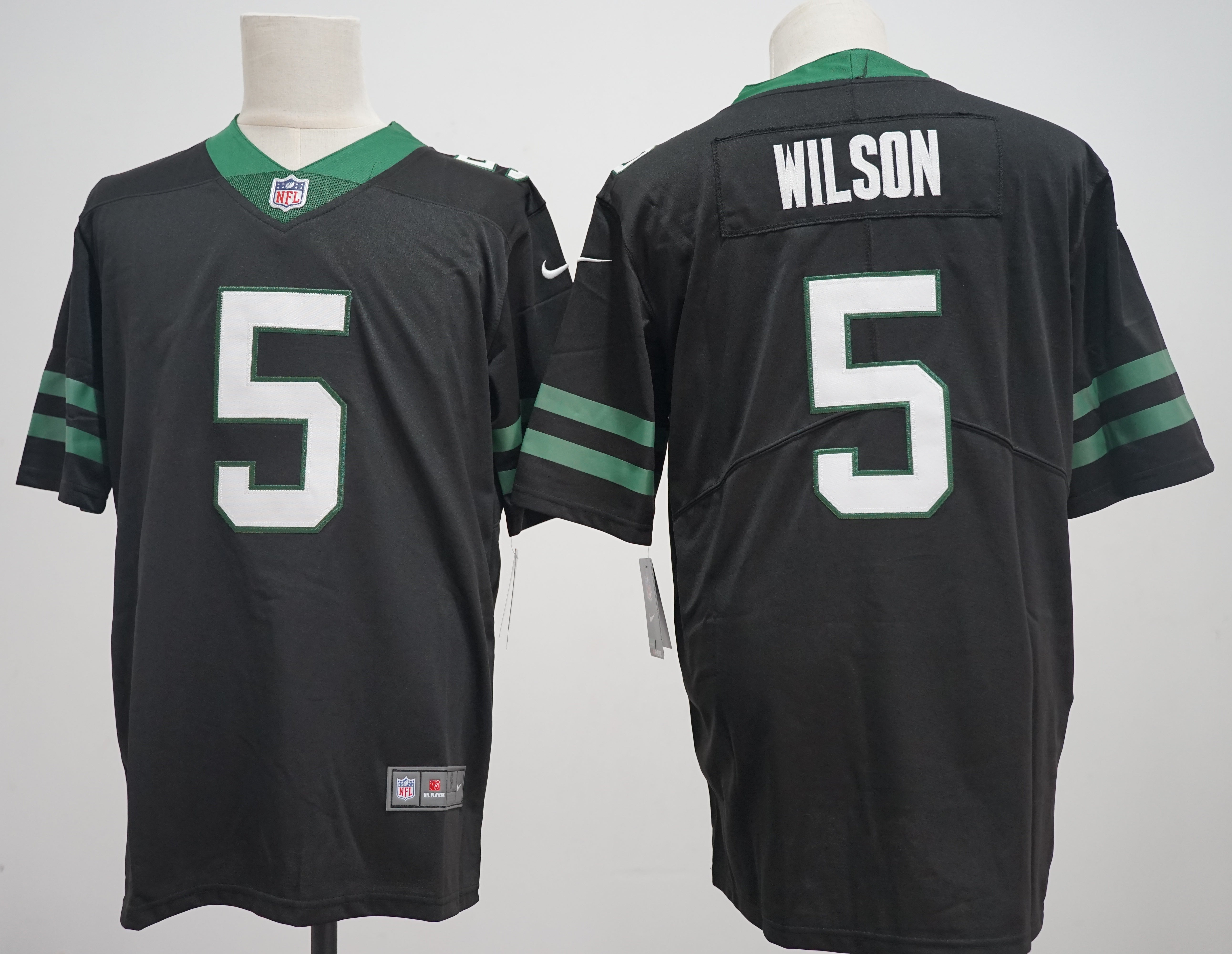 Men's New York Jets Garrett Wilson #5 Legacy Black Alternate Game Jersey