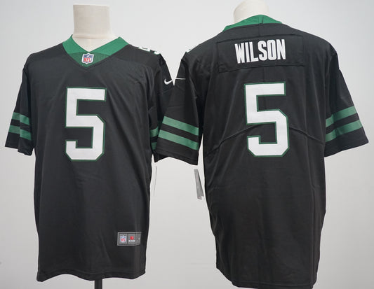 Men's New York Jets Garrett Wilson #5 Legacy Black Alternate Game Jersey