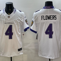 Men's Baltimore Ravens Zay Flowers #4 White Vapor F.U.S.E. Stitched Limited Jersey