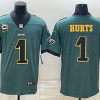Men's Philadelphia Eagles Jalen Hurts #1 Midnight Green Game Jersey1