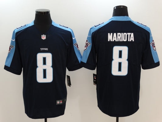 Men's Tennessee Titans Marcus Mariota #8 Navy Game Player Jersey1