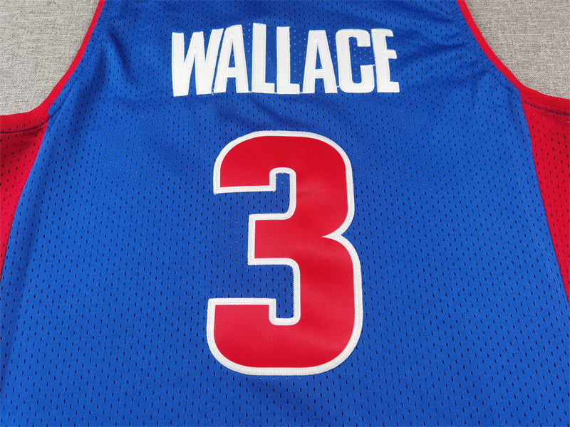 Men's Detroit Pistons Ben Wallace #3 Blue 2003/04 Hardwood Classics Swingman Jersey1