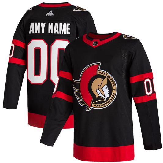 Men's Ottawa Senators Black Authentic Custom Player Jersey1
