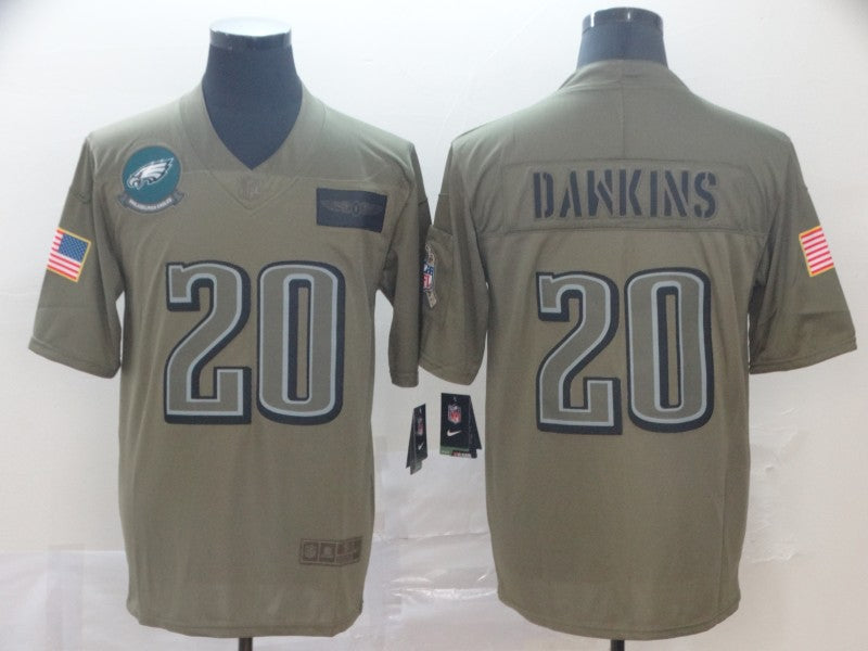 Men's Philadelphia Eagles Brian Dawkins #20 Brown Game Jersey1