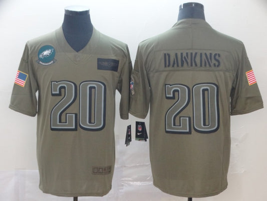 Men's Philadelphia Eagles Brian Dawkins #20 Brown Game Jersey1