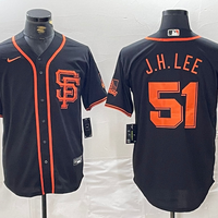 Men's San Francisco Giants Jung Hoo Lee #51 Black Replica Player Jersey1
