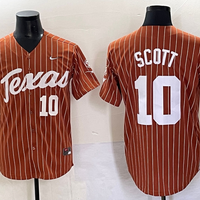Men's Texas Longhorns Mia Scott #10 Brown Replica Player Jersey
