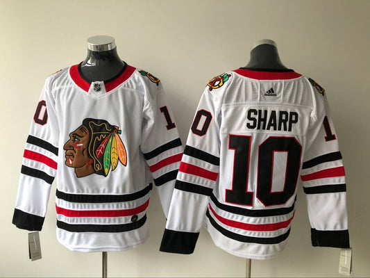 Men's Chicago Blackhawks Patrick Sharp #10 White Breakaway Player Jersey1