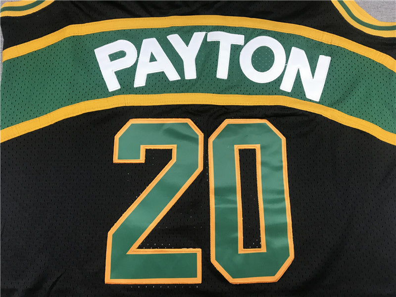 Men's Seattle Supersonics Gary Payton #20 Black Throwback Swingman Jersey