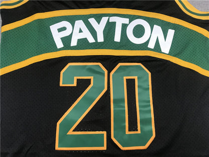 Men's Seattle Supersonics Gary Payton #20 Black Throwback Swingman Jersey