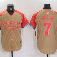 Men's American League Bobby Witt Jr. #7 Cream 2024 MLB All-Star Game Limited Player Jersey1