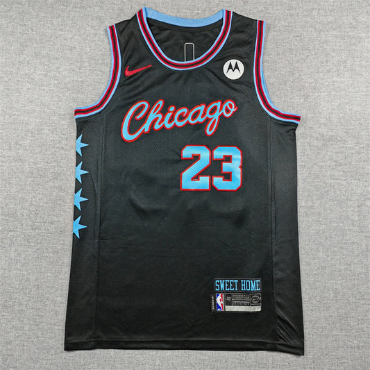 Men's Chicago Bulls Michael Jordan #23 Black 2025/26 Swingman Jersey - City Edition