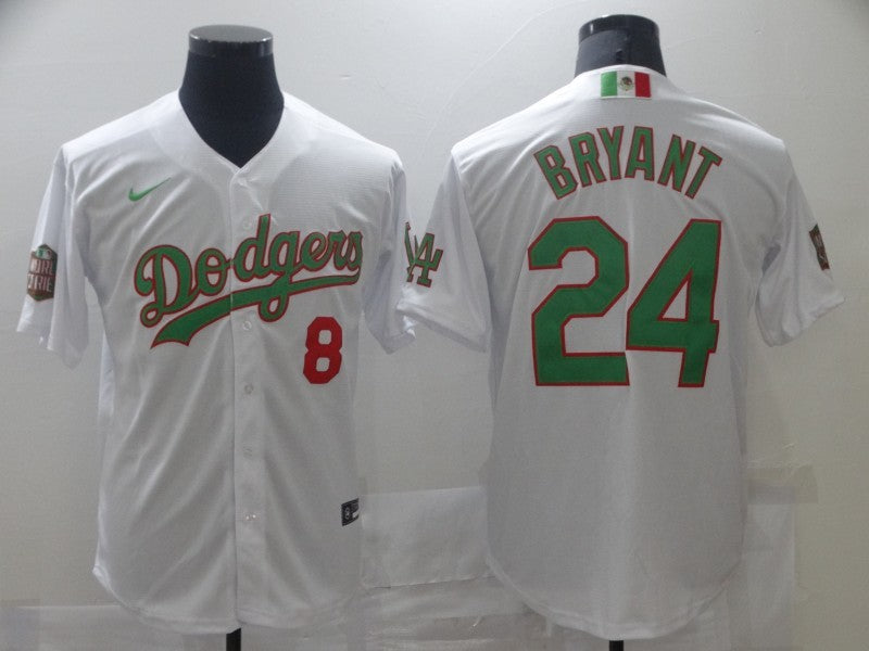 Men's Los Angeles Dodgers Kris Bryant #8-24 White Authentic Game Jersey1