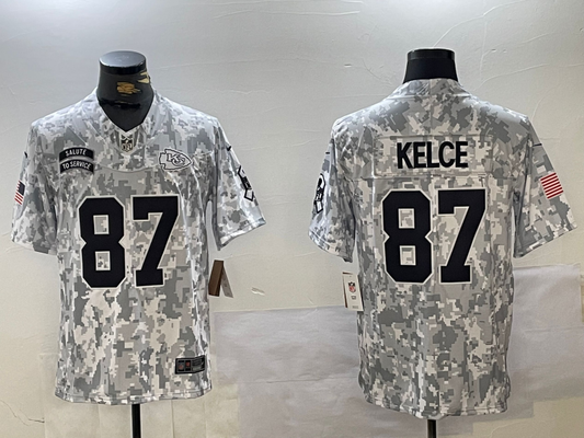 Men's Kansas City Chiefs Travis Kelce #87 Arctic Camo 2024 Salute to Service Limited Jersey1