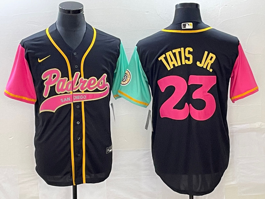 Men's San Diego Padres Fernando Tatis Jr. #23 Black City Connect Replica Player Jersey1 Joint Edition