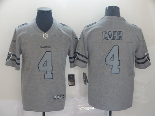 Men's Las Vegas Raiders Derek Carr #4 Gray Game Jersey1