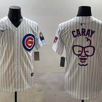 Men's Chicago Cubs1 Harry Caray White Replica Player Jersey