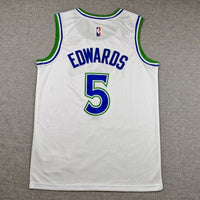 Men's Minnesota Timberwolves Anthony Edwards #5 White Swingman Jersey Association Edition
