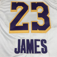 Men's Los Angeles Lakers LeBron James #23 NBA White Swingman Player Jersey1