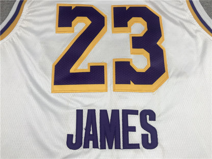 Men's Los Angeles Lakers LeBron James #23 NBA White Swingman Player Jersey1