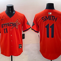 Men's Houston Astros Cam Smith #11 Orange 2025 City Connect Limited Player Jersey1