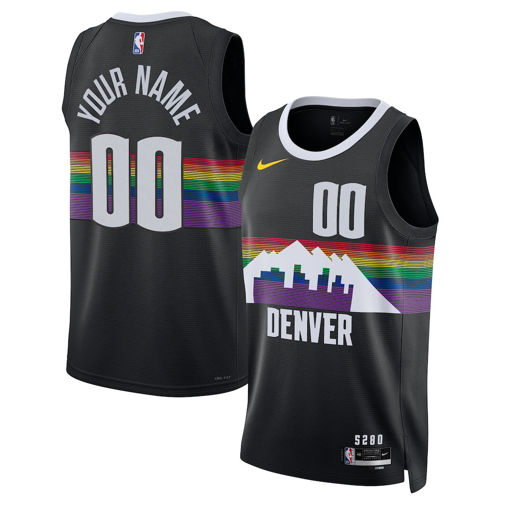 Men's Denver Nuggets Black 2025/26 City Edition Swingman Custom Jersey