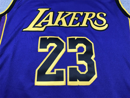 Men's Los Angeles Lakers LeBron James #23 Purple Swingman Jersey1 - Statement Edition