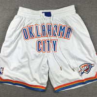 Men's Oklahoma City Thunder White Association Edition Pocket Shorts1