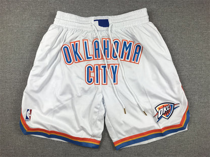 Men's Oklahoma City Thunder White Association Edition Pocket Shorts1