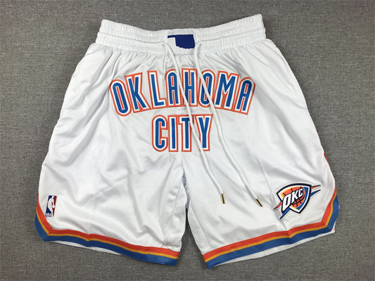 Men's Oklahoma City Thunder White Association Edition Pocket Shorts1