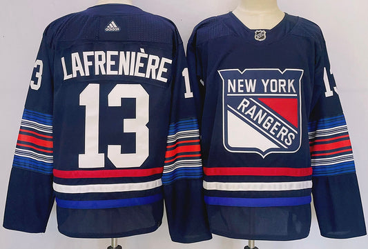 Men's New York Rangers Alexis Lafreniere #13 Navy Game Jersey1