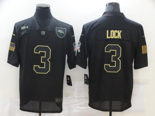 Men's Denver Broncos Drew Lock #3 Black Game Player Jersey1