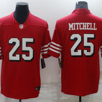 Men's San Francisco 49ers Elijah Mitchell #25 Scarlet Alternate Team Game Jersey1