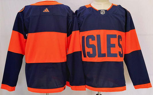 Men's New York Islanders Blue Blank Game Jersey1