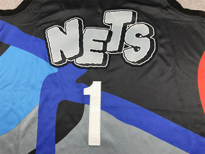 Men's Brooklyn Nets Mikal Bridges #1 Black 2023/24 Swingman Jersey1 - City Edition