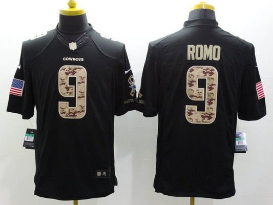 Men's Dallas Cowboys Tony Romo #9 Black Game Player Jersey1
