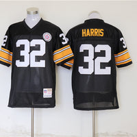 Men's Pittsburgh Steelers Franco Harris Mitchell & Ness Black Legacy Replica Jersey1