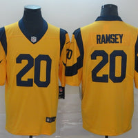 Men's Los Angeles Rams Jalen Ramsey #20 Yellow Game Jersey1