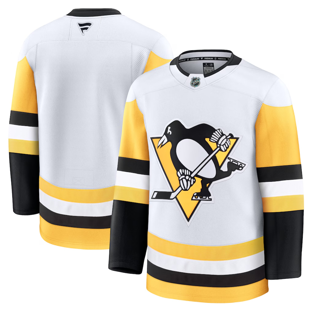Men's Pittsburgh Penguins Fanatics White Away Premium Blank Jersey
