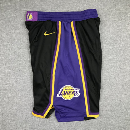 Men's Los Angeles Lakers Black Hardwood Classics Basketball Shorts1