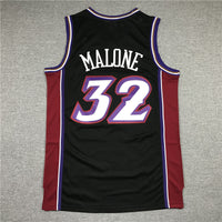 Men's Utah Jazz Karl Malone Black 1998-99 Hardwood Classics Swingman Jersey1