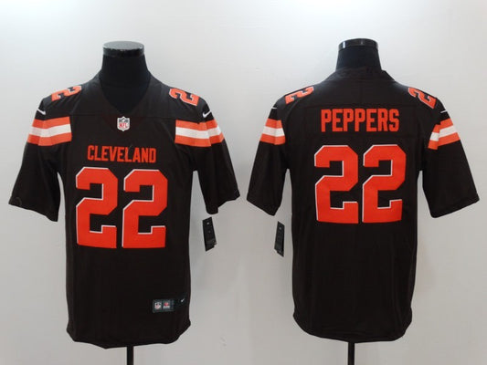 Men's Cleveland Browns Jabrill Peppers #22 Brown Game Jersey1